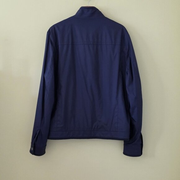 Brooks Brothers Bomber Jacket Mens L Navy LS Pockes Zip Mockneck Lined Preppy - Picture 16 of 16